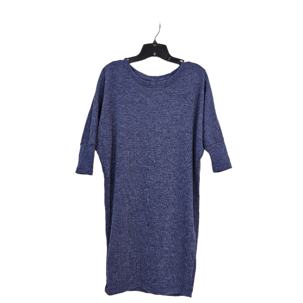 Bobeau Women's Navy Three-Quarter Dolman Sleeve Crew Neck Knit Dress -XS